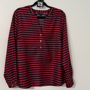 The Limited Navy and Red Striped Blouse